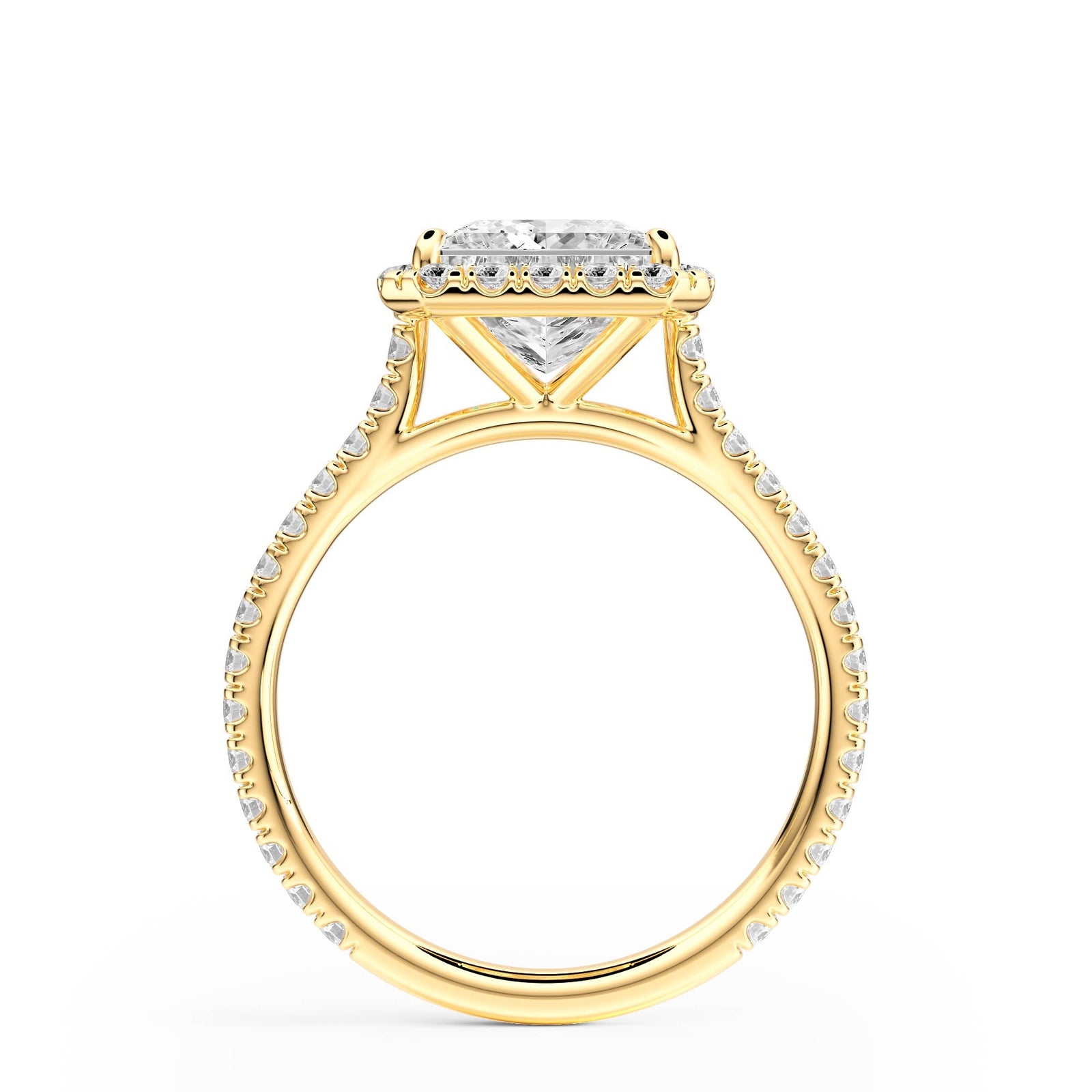 Cathedral Halo Pear Pavé Diamond Engagement Ring - R1269 in Ring by 18 KARATS INC.