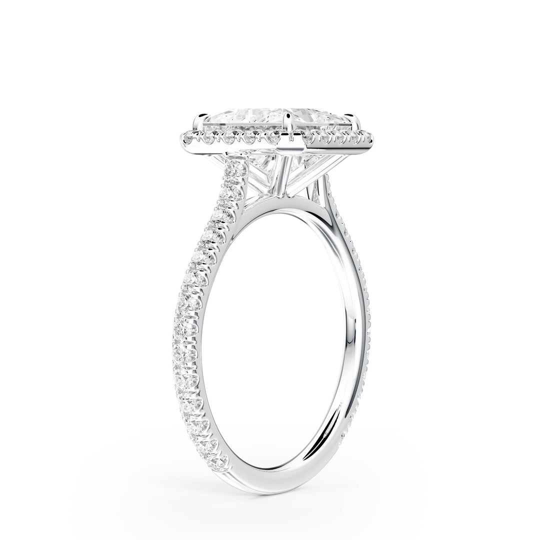 Cathedral Halo Pear Pavé Diamond Engagement Ring - R1269 in Ring by 18 KARATS INC.
