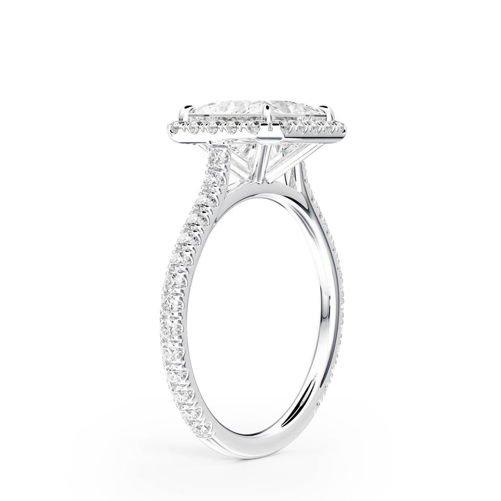 Cathedral Halo Pear Pavé Diamond Engagement Ring - R1269 in Ring by 18 KARATS INC.
