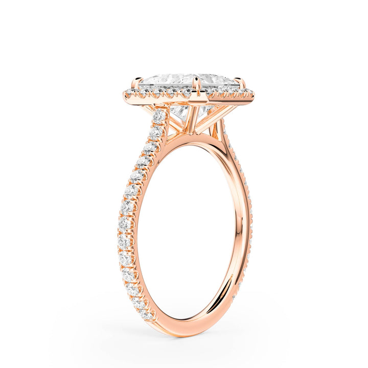 Cathedral Halo Pear Pavé Diamond Engagement Ring - R1269 in Ring by 18 KARATS INC.