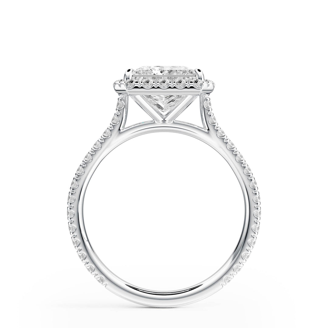 Cathedral Halo Pear Pavé Diamond Engagement Ring - R1269 in Ring by 18 KARATS INC.