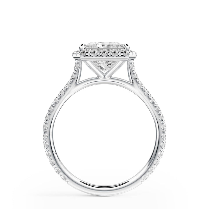 Cathedral Halo Pear Pavé Diamond Engagement Ring - R1269 in Ring by 18 KARATS INC.