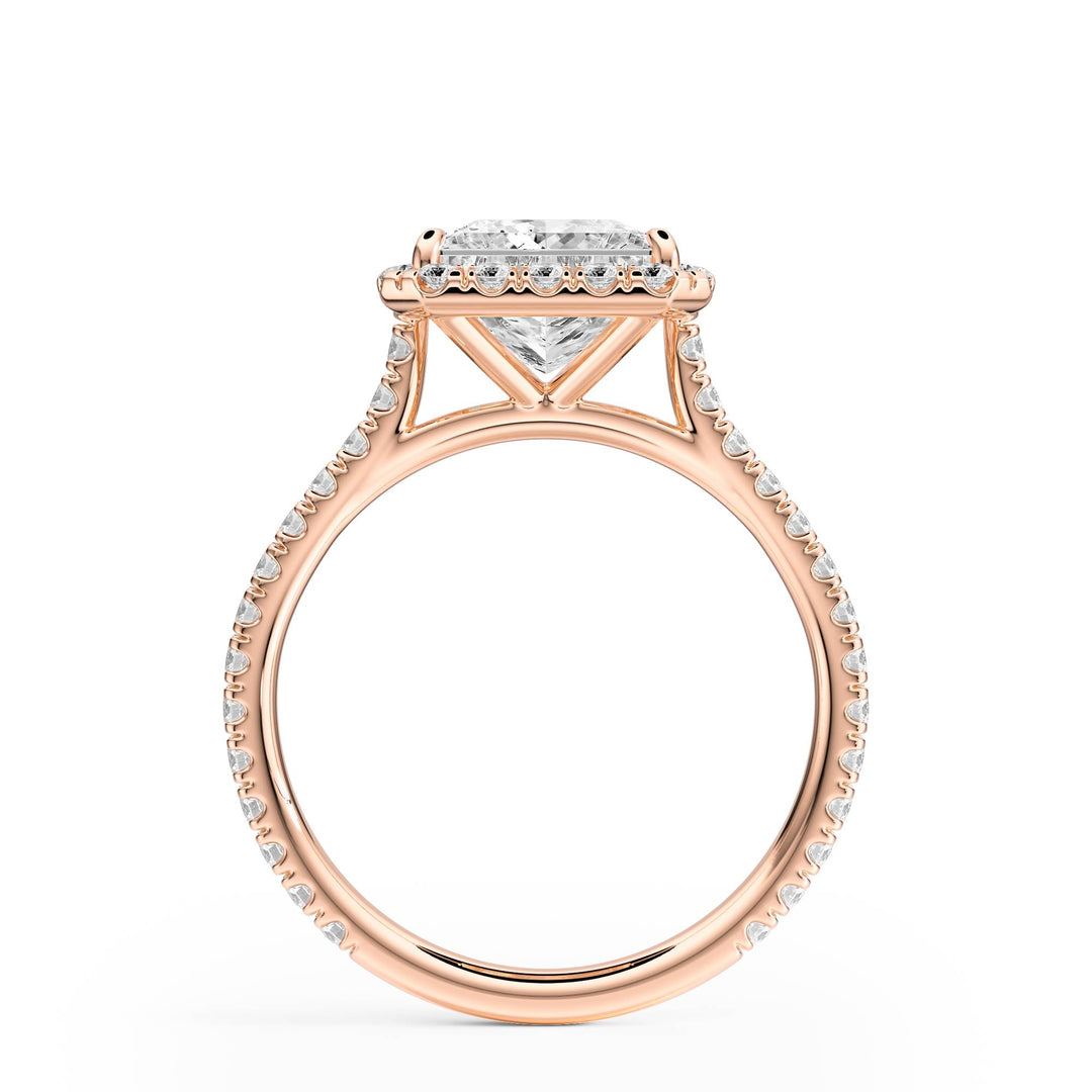 Cathedral Halo Pear Pavé Diamond Engagement Ring - R1269 in Ring by 18 KARATS INC.