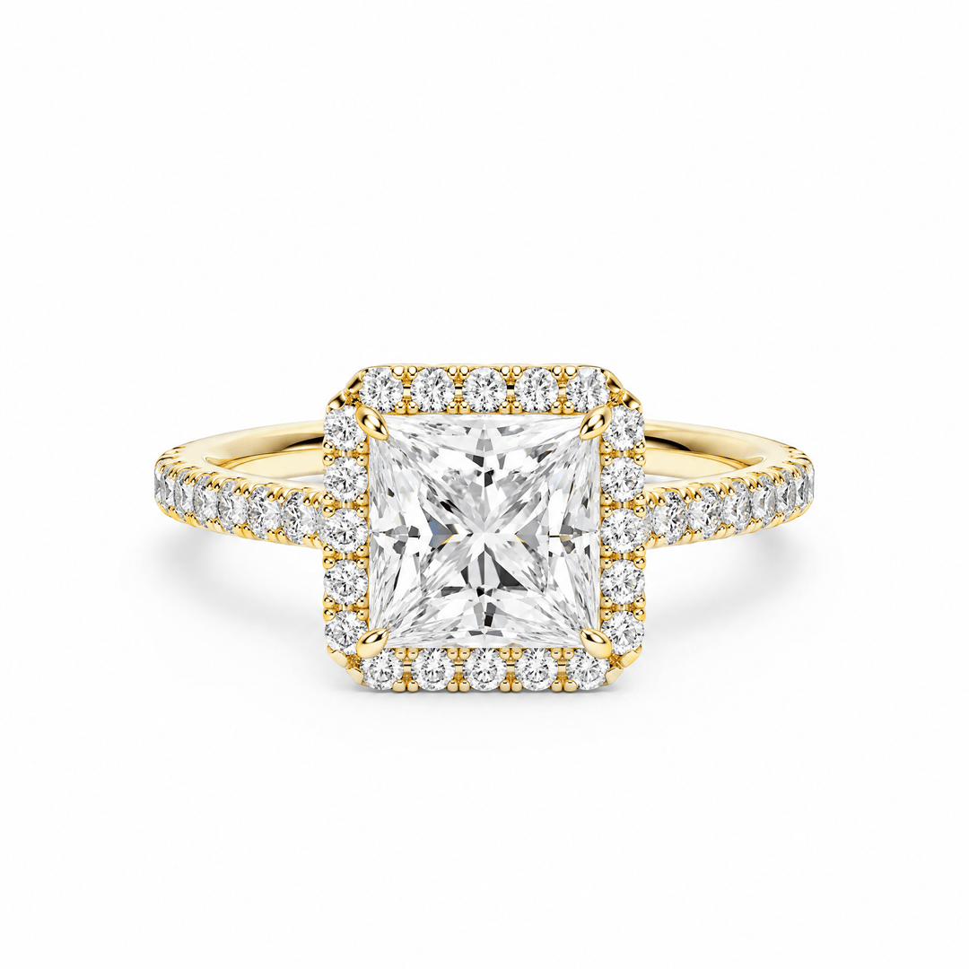 Cathedral Halo Princess Diamond Engagement Ring in Ring by 18 KARATS INC.
