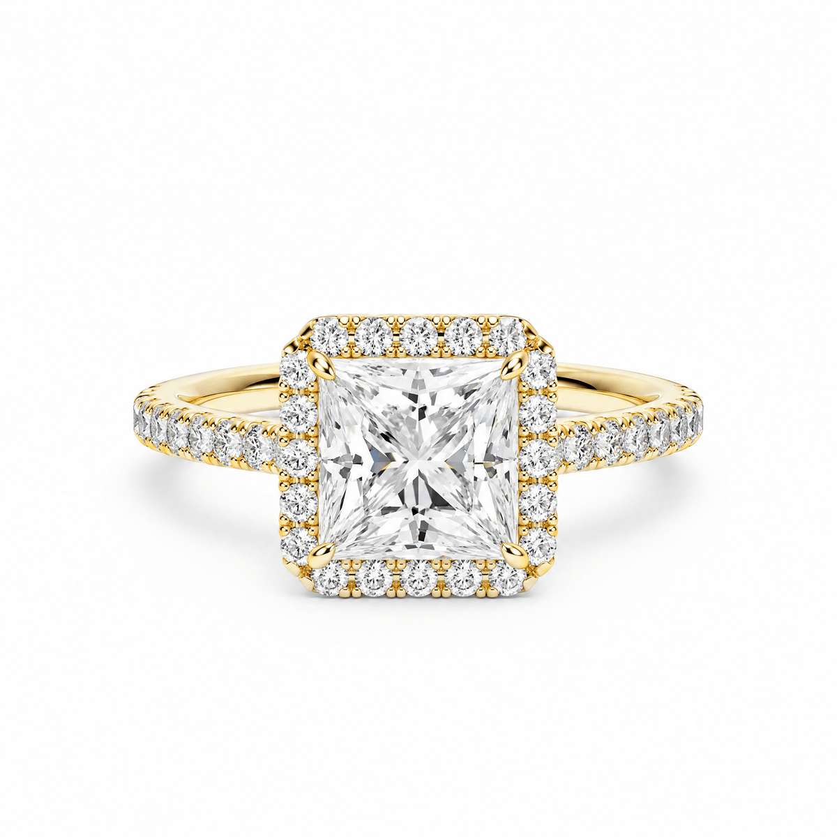 Cathedral Halo Princess Diamond Engagement Ring in Ring by 18 KARATS INC.
