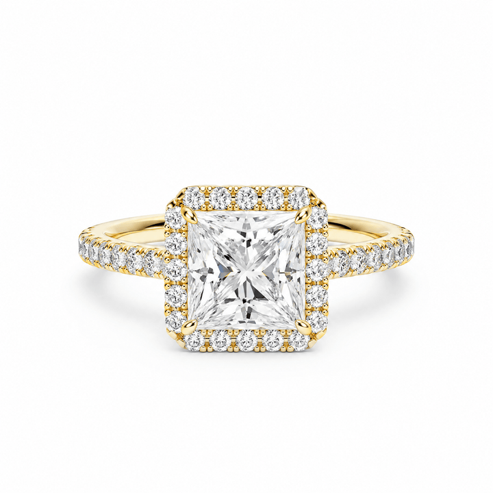 Cathedral Halo Princess Diamond Engagement Ring in Ring by 18 KARATS INC.