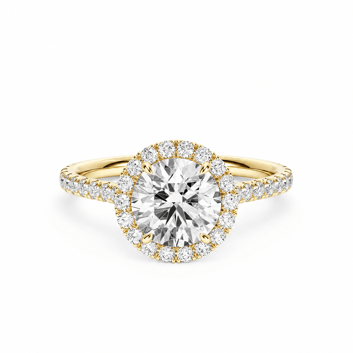 Cathedral Halo Round Diamond Engagement Ring in Ring by 18 KARATS INC.