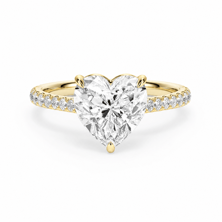 Cathedral Pavé Heart Diamond Engagement Ring in Ring by 18 KARATS INC.