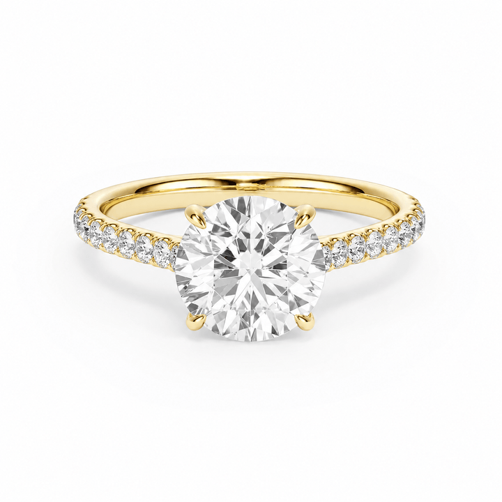 Cathedral Pavé Round Diamond Engagement Ring in Ring by 18 KARATS INC.