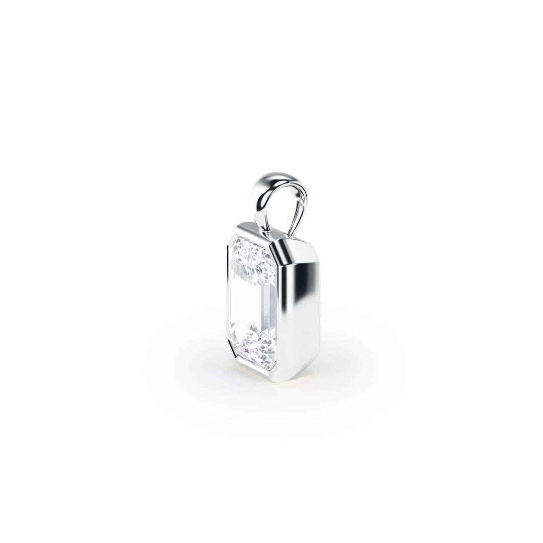 Celeste Bezel Emerald Diamond Pendant - P1116 in Pendant by 18 KARATS INC.