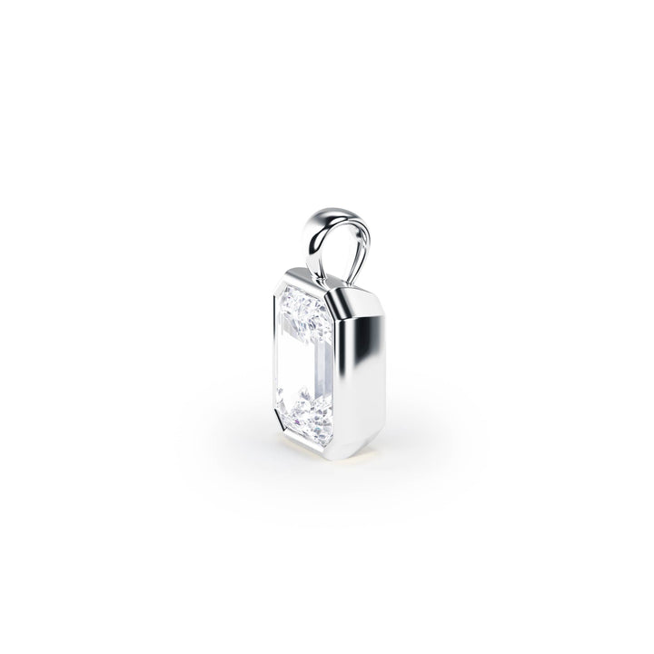 Celeste Bezel Emerald Diamond Pendant - P1116 in Pendant by 18 KARATS INC.