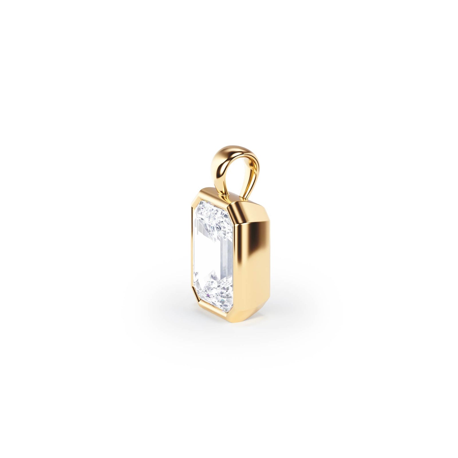 Celeste Bezel Emerald Diamond Pendant - P1116 in Pendant by 18 KARATS INC.