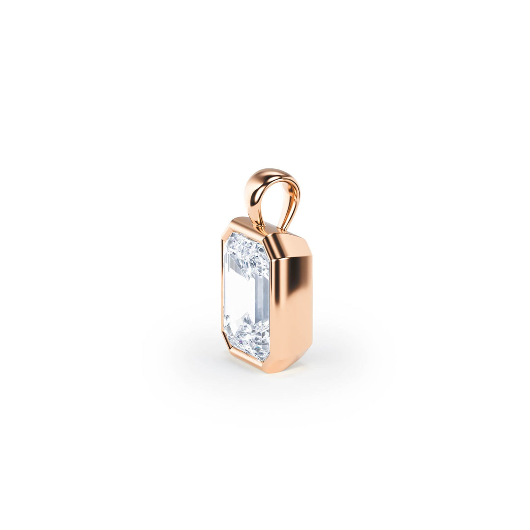 Celeste Bezel Emerald Diamond Pendant - P1116 in Pendant by 18 KARATS INC.