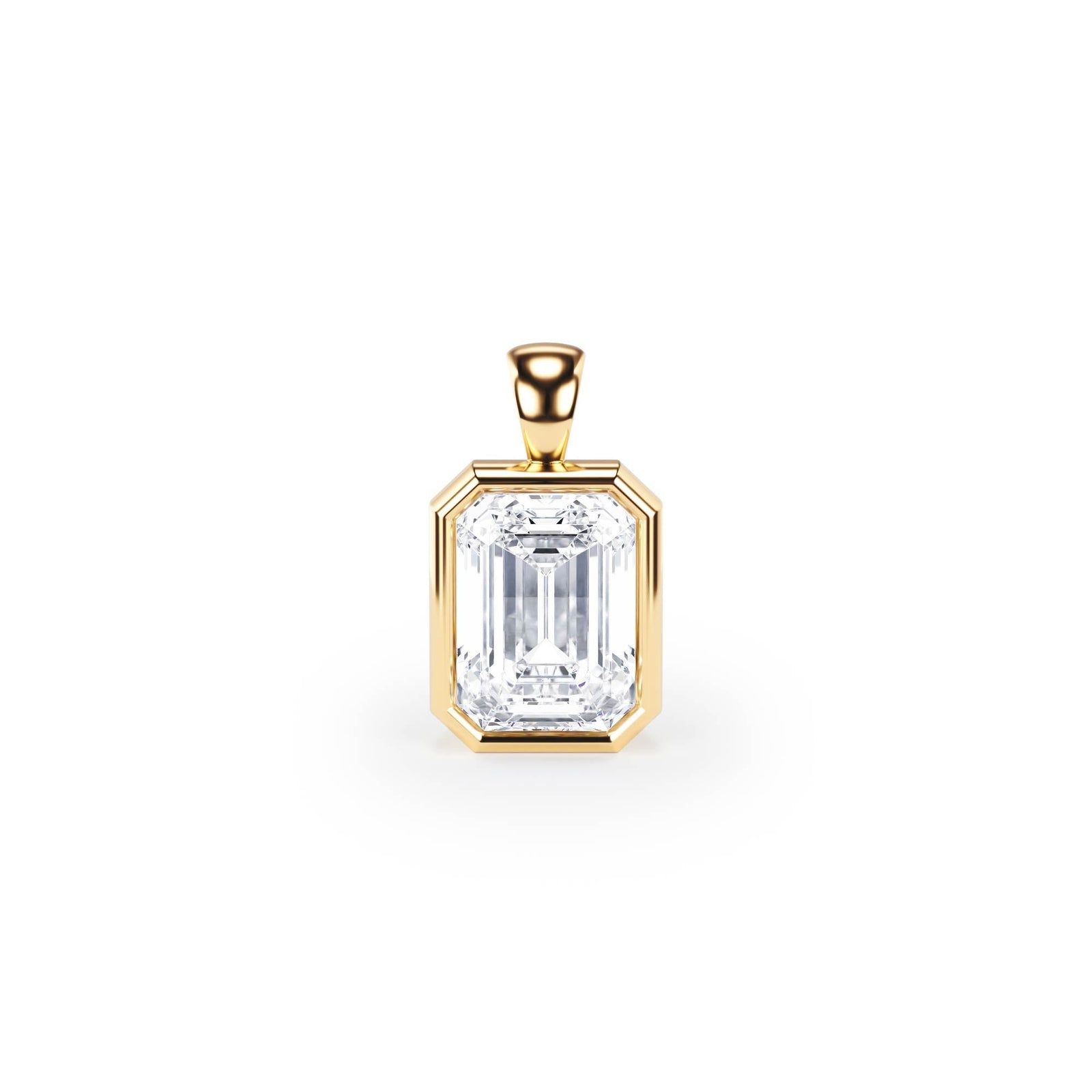 Celeste Bezel Emerald Diamond Pendant - P1116 in Pendant by 18 KARATS INC.