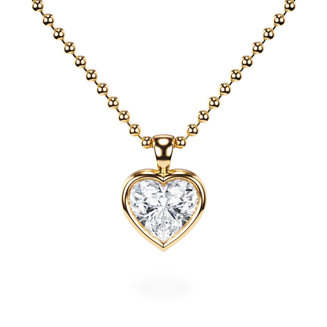 Celeste Bezel Heart Diamond Necklace - P1117 in Necklace by 18 KARATS INC.