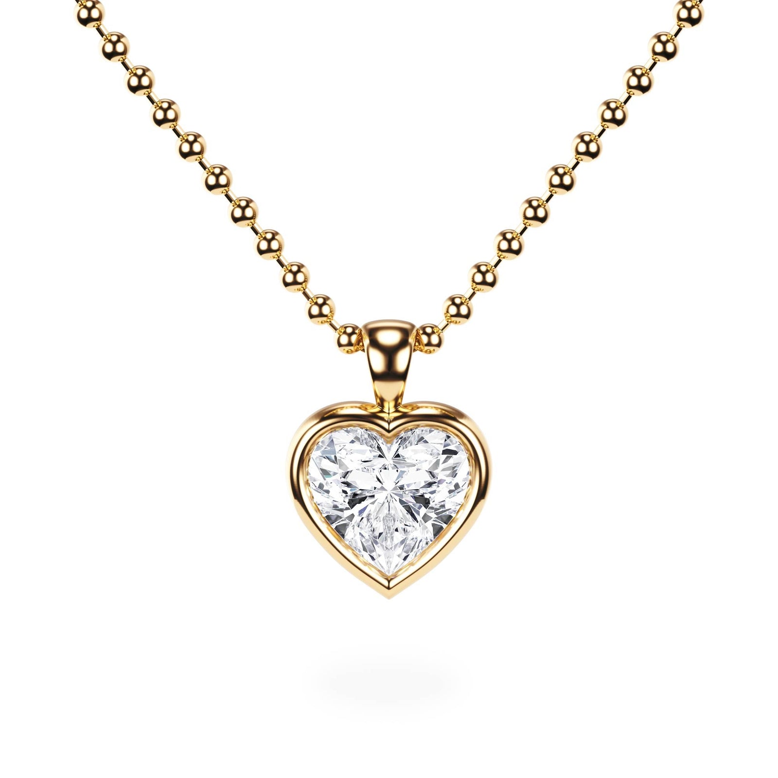 Celeste Bezel Heart Diamond Necklace - P1117 in Necklace by 18 KARATS INC.