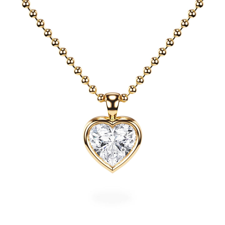 Celeste Bezel Heart Diamond Necklace - P1117 in Necklace by 18 KARATS INC.