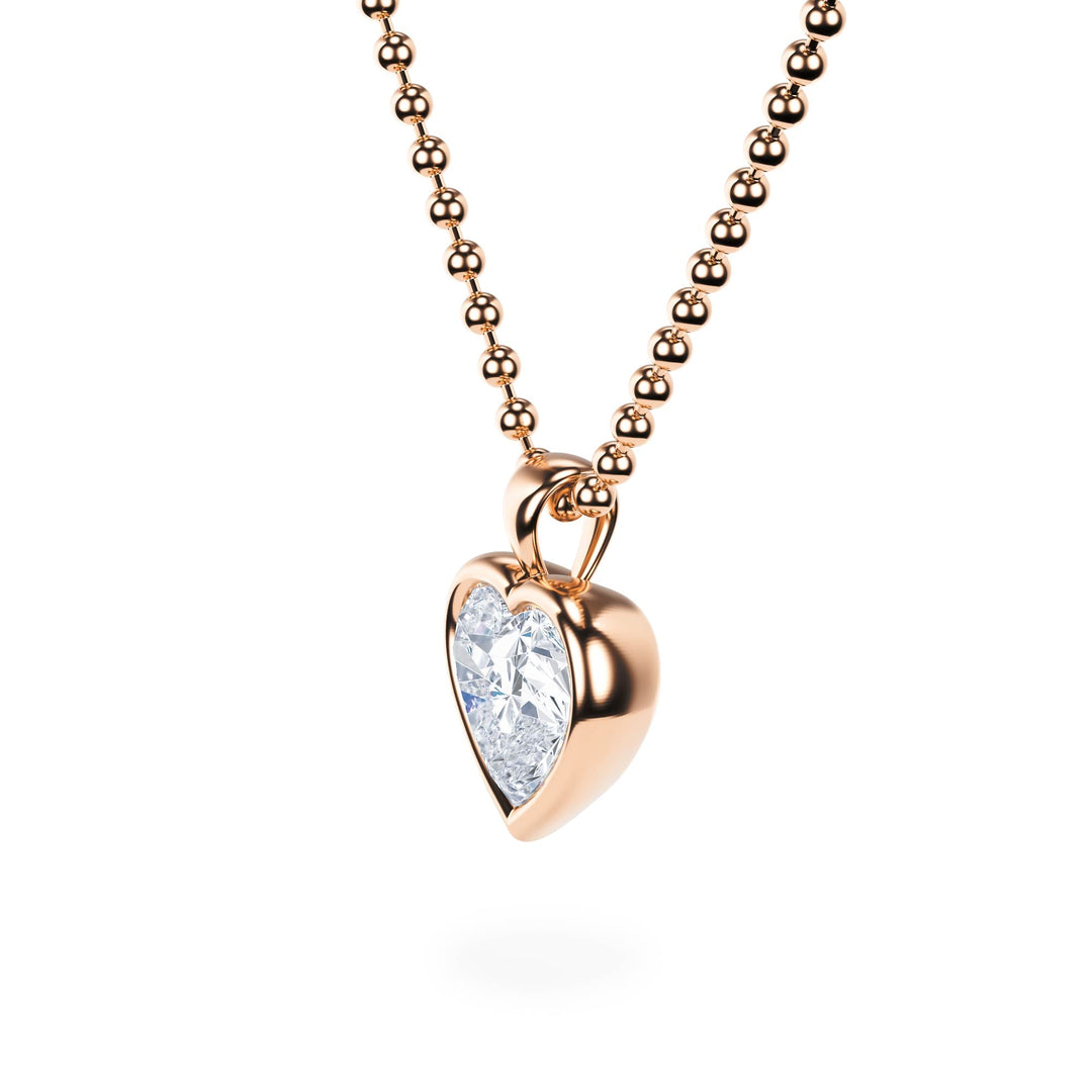 Celeste Bezel Heart Diamond Necklace - P1117 in Necklace by 18 KARATS INC.