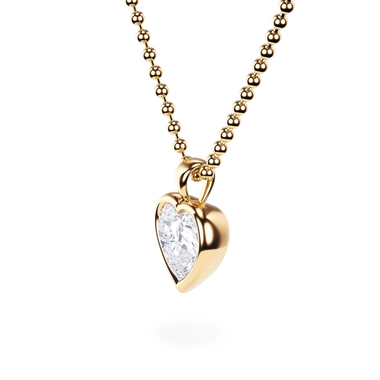Celeste Bezel Heart Diamond Necklace - P1117 in Necklace by 18 KARATS INC.