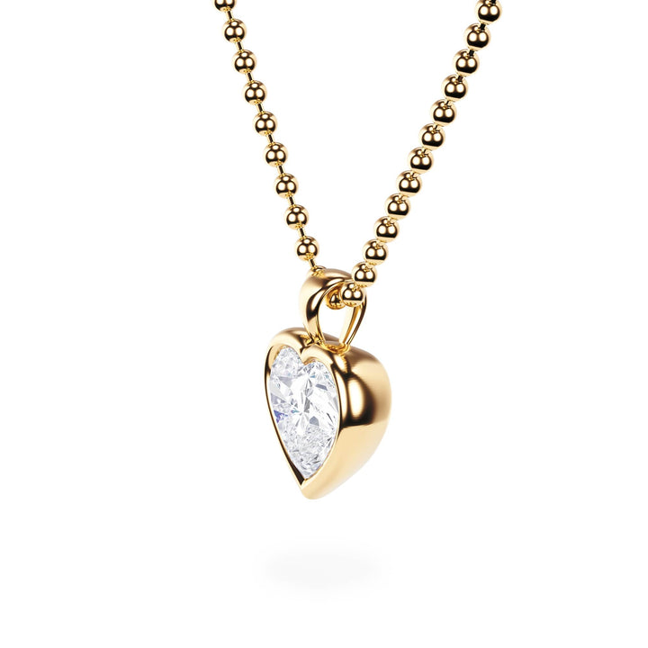 Celeste Bezel Heart Diamond Necklace - P1117 in Necklace by 18 KARATS INC.