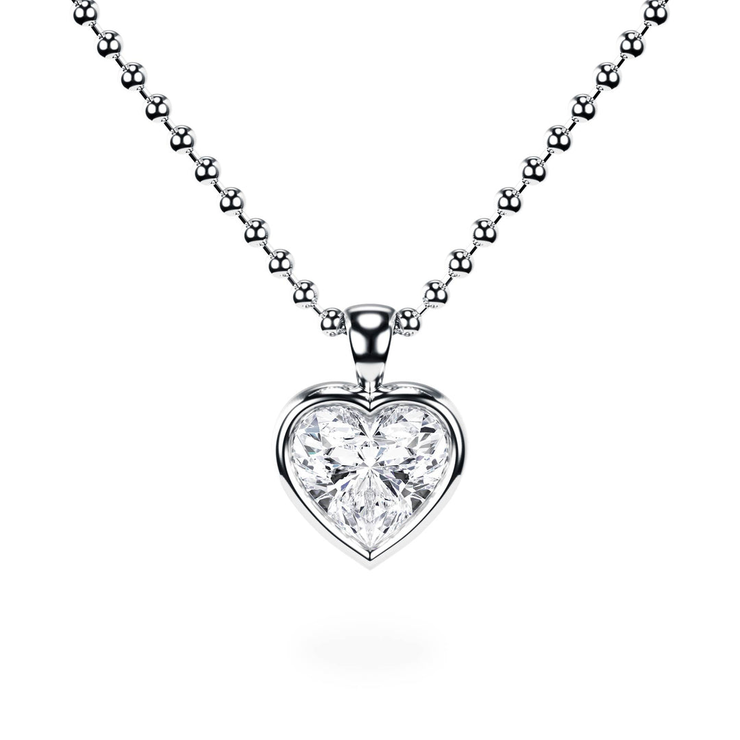 Celeste Bezel Heart Diamond Necklace - P1117 in Necklace by 18 KARATS INC.