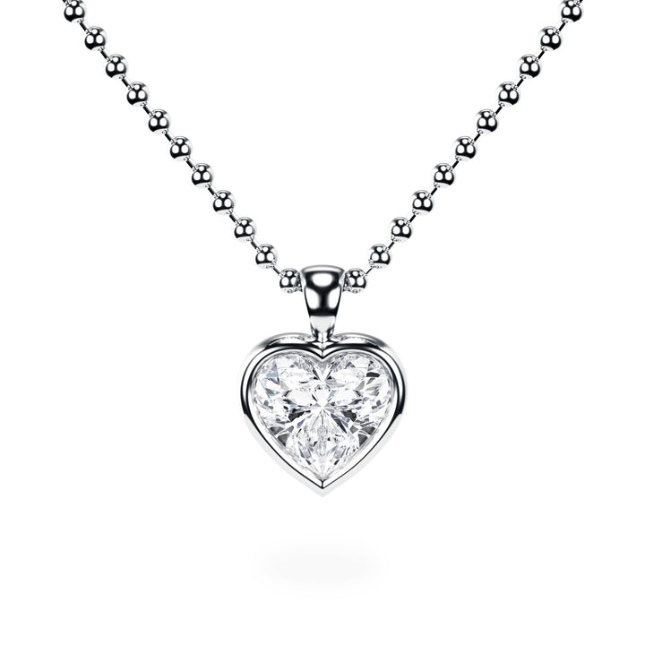 Celeste Bezel Heart Diamond Necklace - P1117 in Necklace by 18 KARATS INC.
