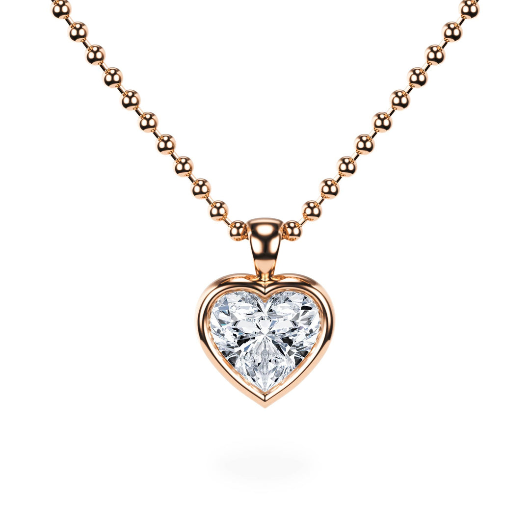 Celeste Bezel Heart Diamond Necklace - P1117 in Necklace by 18 KARATS INC.