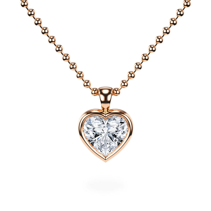 Celeste Bezel Heart Diamond Necklace - P1117 in Necklace by 18 KARATS INC.