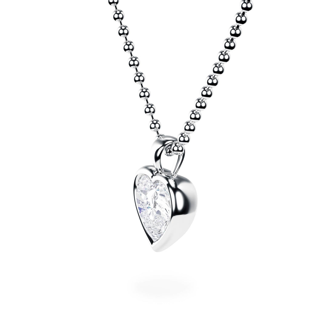 Celeste Bezel Heart Diamond Necklace - P1117 in Necklace by 18 KARATS INC.
