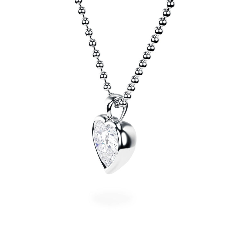 Celeste Bezel Heart Diamond Necklace - P1117 in Necklace by 18 KARATS INC.