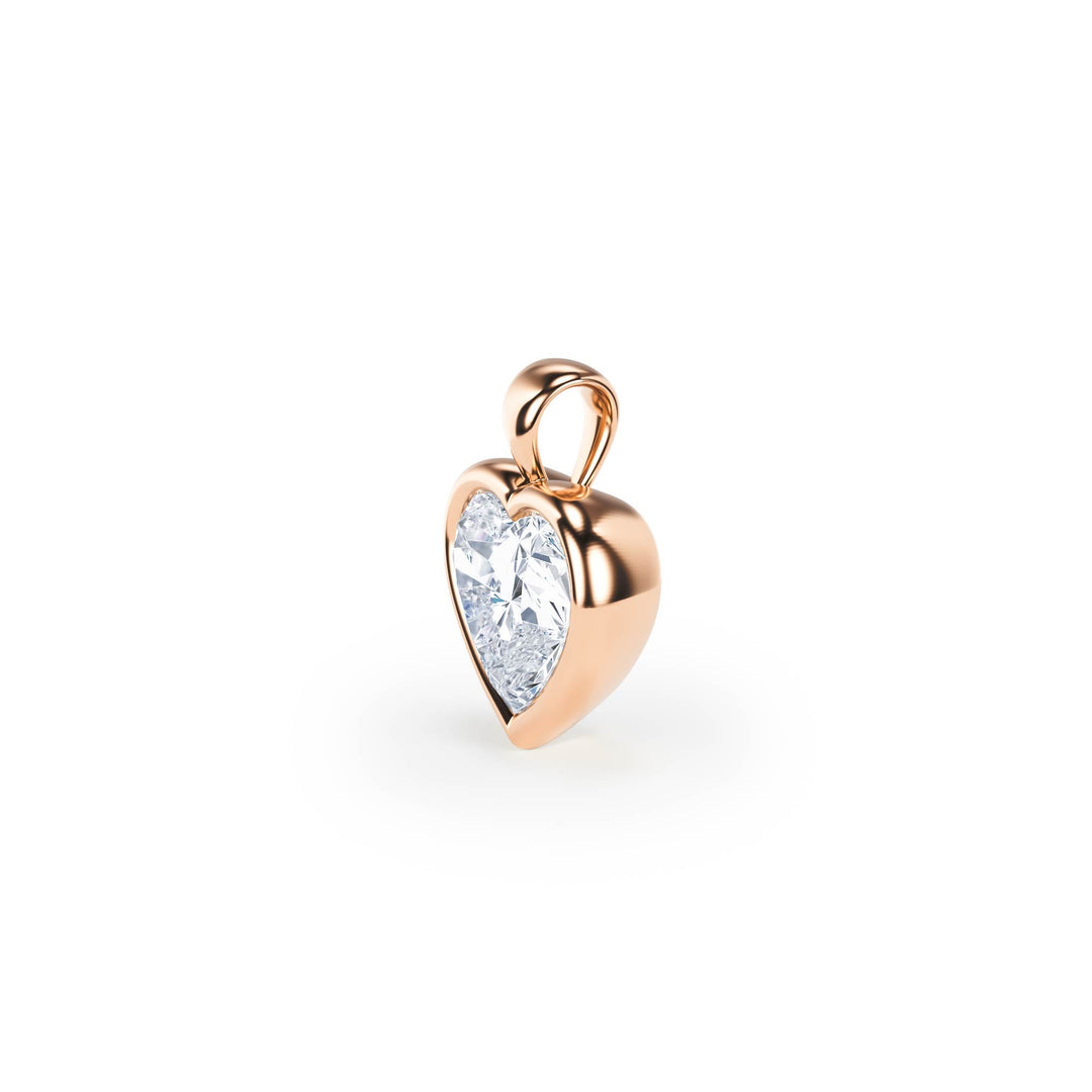 Celeste Bezel Heart Diamond Pendant - P1117 in Pendant by 18 KARATS INC.