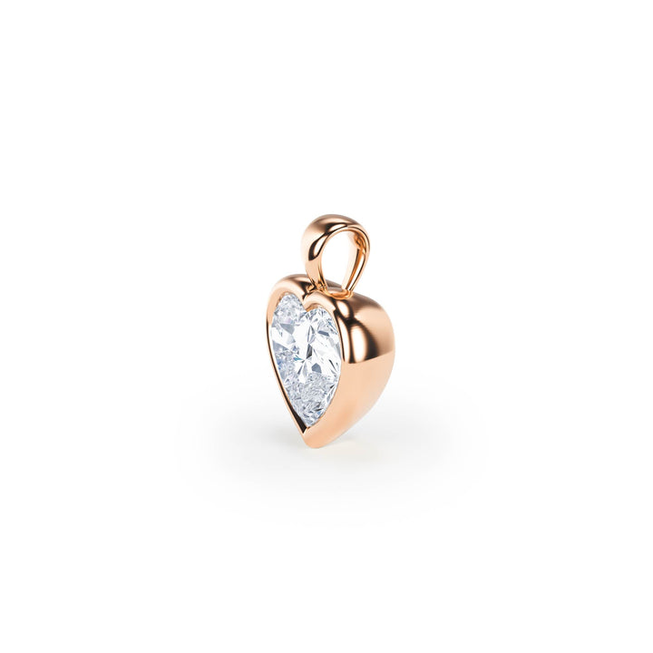Celeste Bezel Heart Diamond Pendant - P1117 in Pendant by 18 KARATS INC.