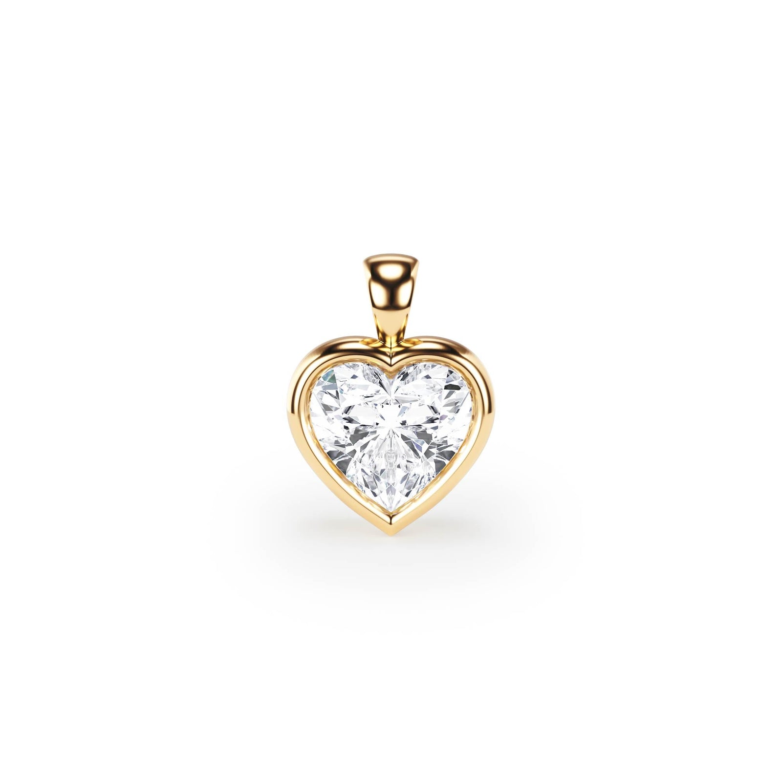 Celeste Bezel Heart Diamond Pendant - P1117 in Pendant by 18 KARATS INC.