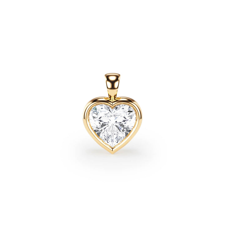 Celeste Bezel Heart Diamond Pendant - P1117 in Pendant by 18 KARATS INC.