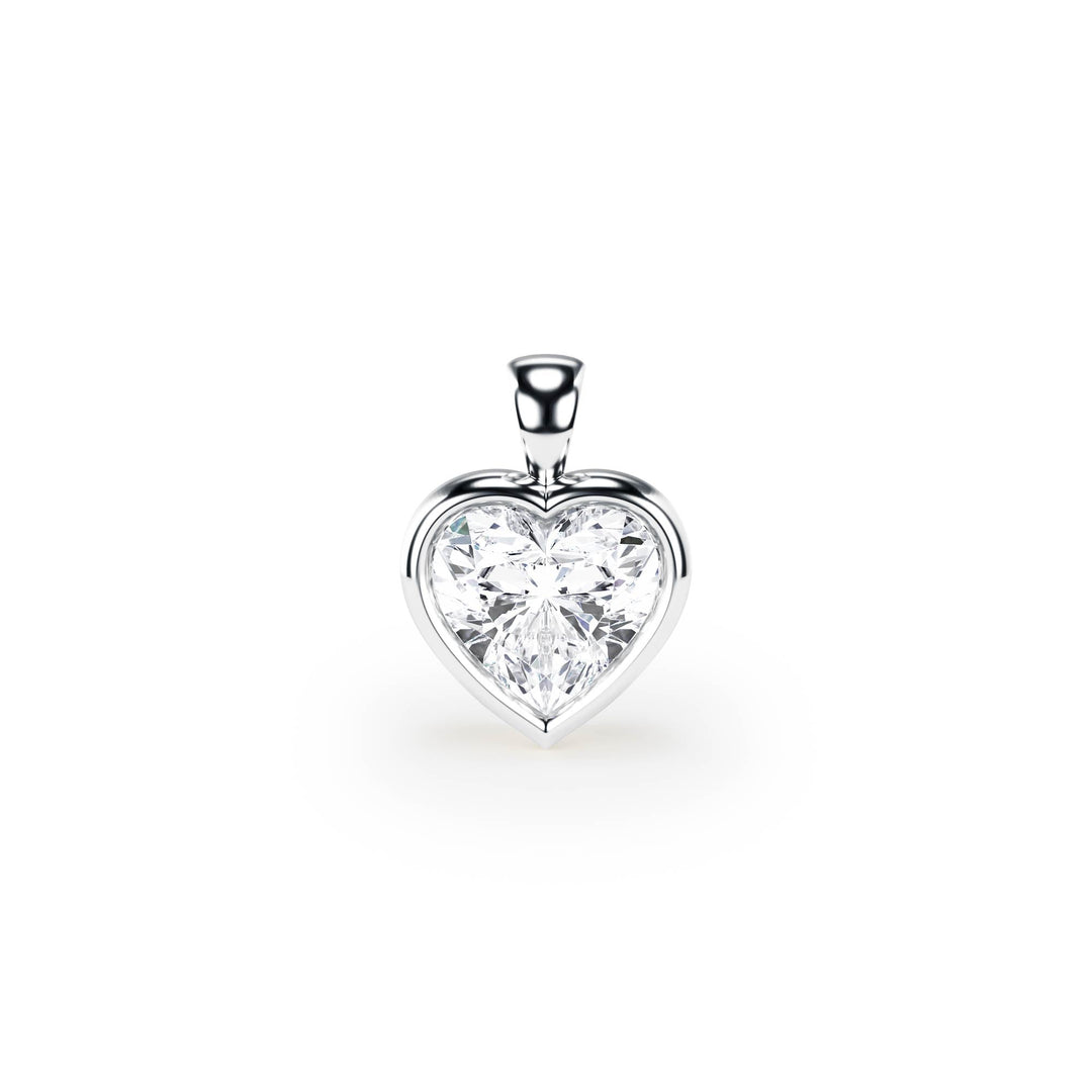 Celeste Bezel Heart Diamond Pendant - P1117 in Pendant by 18 KARATS INC.