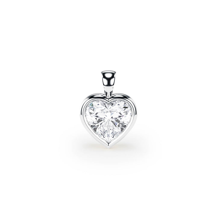 Celeste Bezel Heart Diamond Pendant - P1117 in Pendant by 18 KARATS INC.
