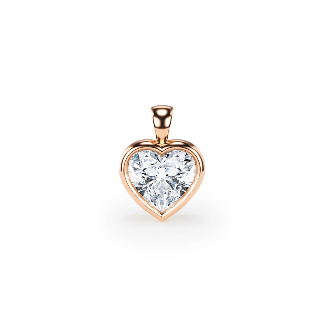 Celeste Bezel Heart Diamond Pendant - P1117 in Pendant by 18 KARATS INC.