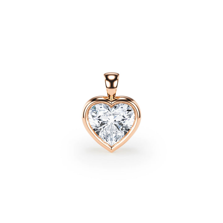 Celeste Bezel Heart Diamond Pendant - P1117 in Pendant by 18 KARATS INC.