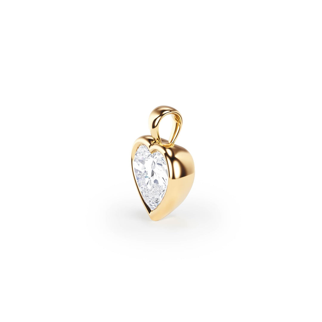 Celeste Bezel Heart Diamond Pendant - P1117 in Pendant by 18 KARATS INC.