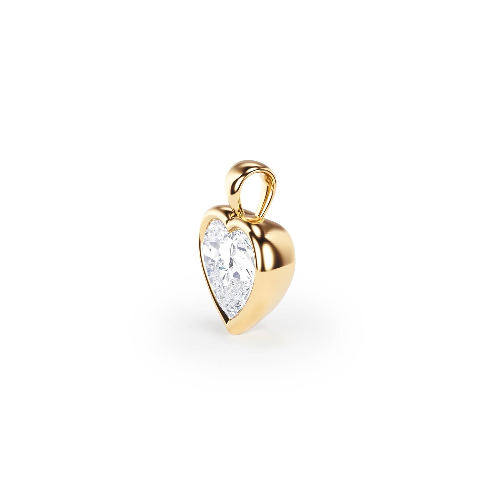 Celeste Bezel Heart Diamond Pendant - P1117 in Pendant by 18 KARATS INC.
