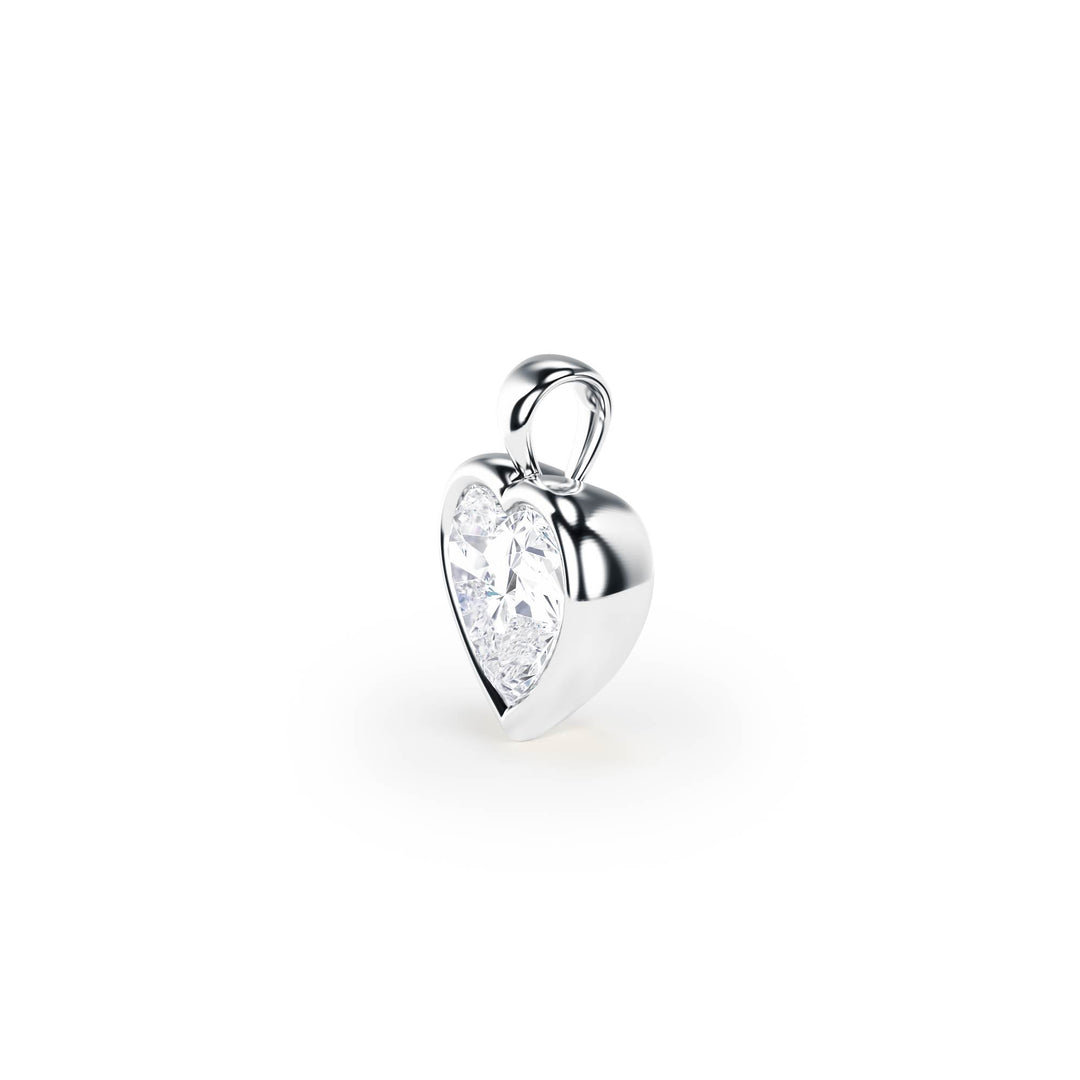 Celeste Bezel Heart Diamond Pendant - P1117 in Pendant by 18 KARATS INC.