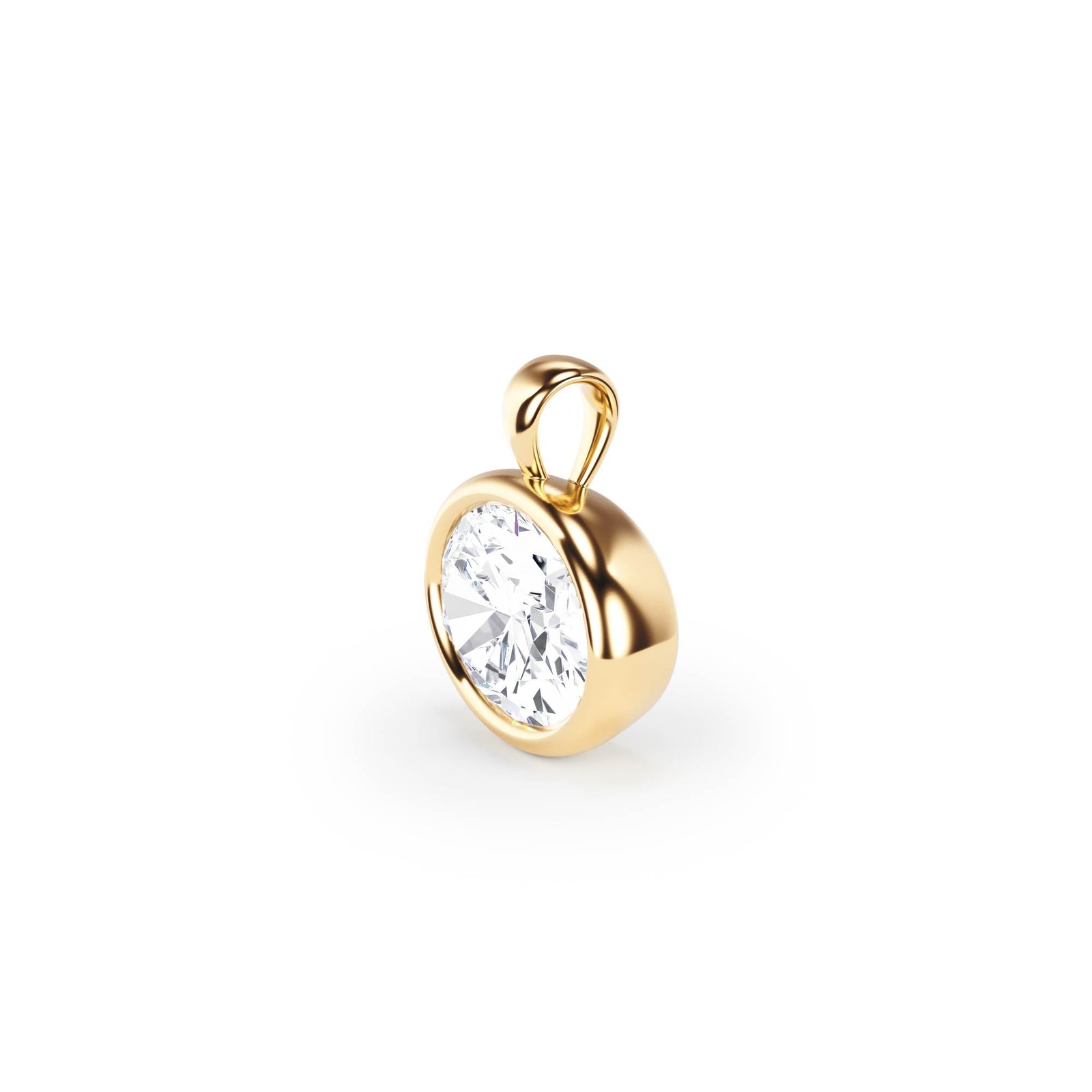 Celeste Bezel Oval Diamond Pendant - P1114 in Pendant by 18 KARATS INC.