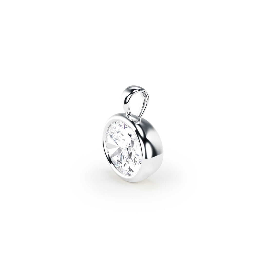 Celeste Bezel Oval Diamond Pendant - P1114 in Pendant by 18 KARATS INC.