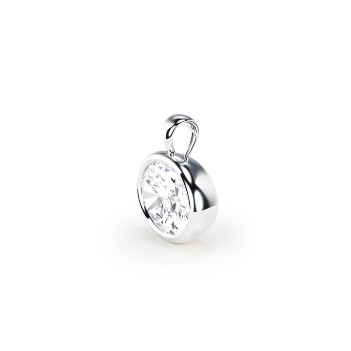 Celeste Bezel Oval Diamond Pendant - P1114 in Pendant by 18 KARATS INC.