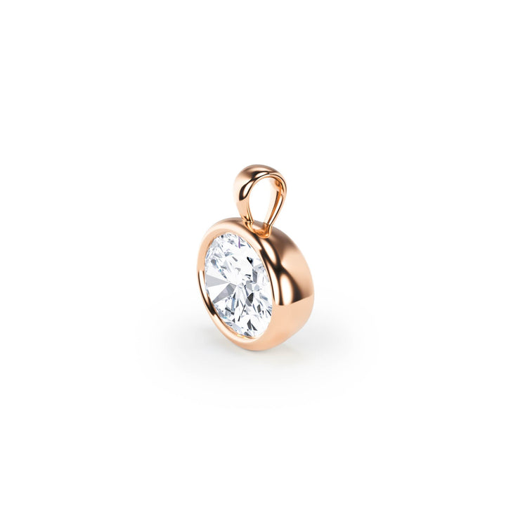 Celeste Bezel Oval Diamond Pendant - P1114 in Pendant by 18 KARATS INC.