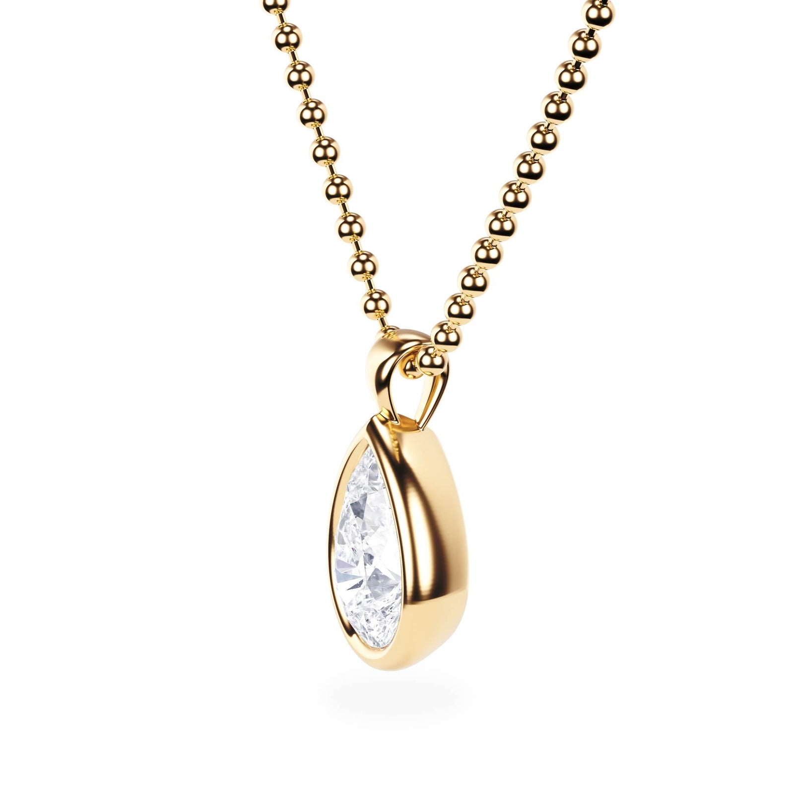 Celeste Bezel Pear Diamond Necklace - P1112 in Necklace by 18 KARATS INC.