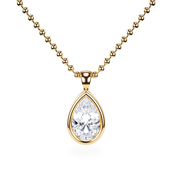 Celeste Bezel Pear Diamond Necklace - P1112 in Necklace by 18 KARATS INC.