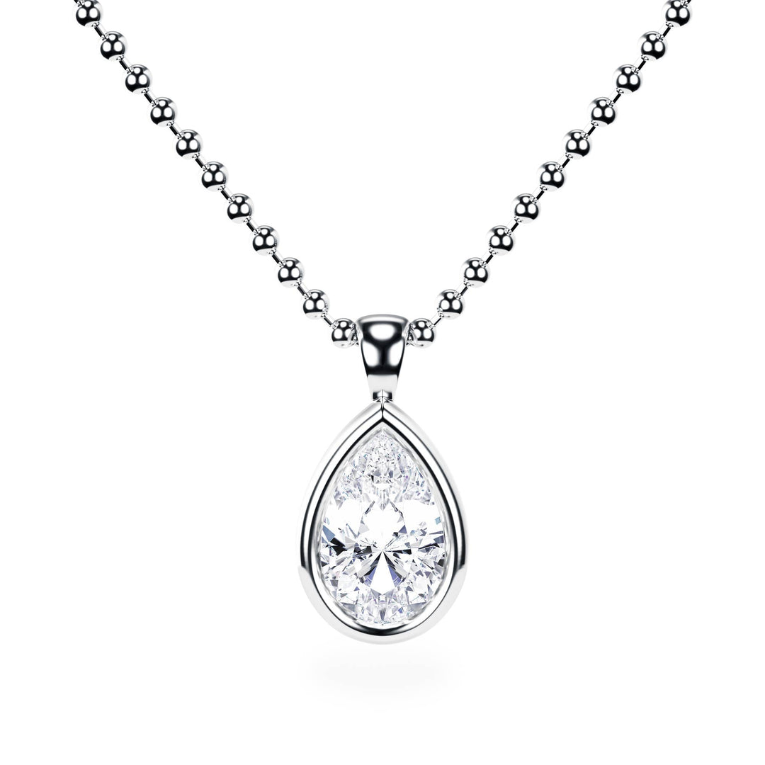 Celeste Bezel Pear Diamond Necklace - P1112 in Necklace by 18 KARATS INC.