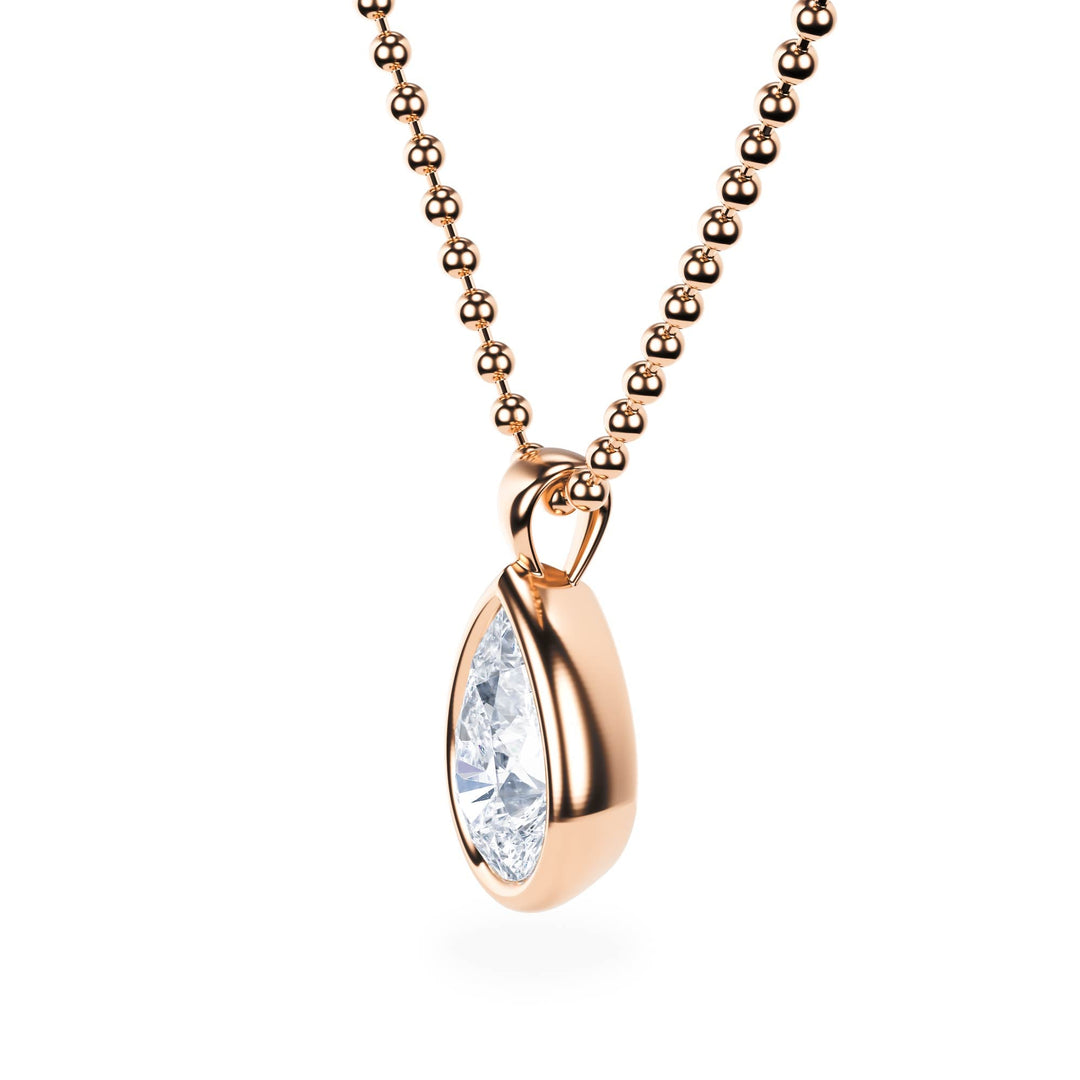 Celeste Bezel Pear Diamond Necklace - P1112 in Necklace by 18 KARATS INC.