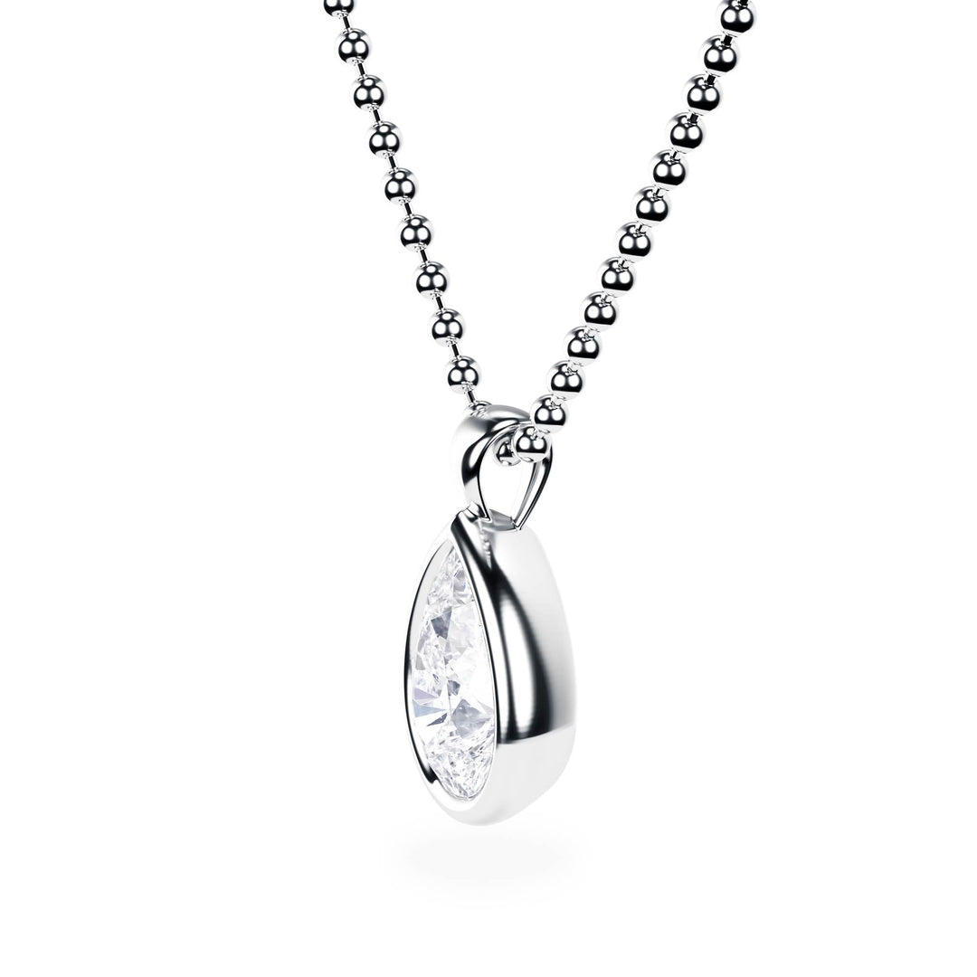 Celeste Bezel Pear Diamond Necklace - P1112 in Necklace by 18 KARATS INC.